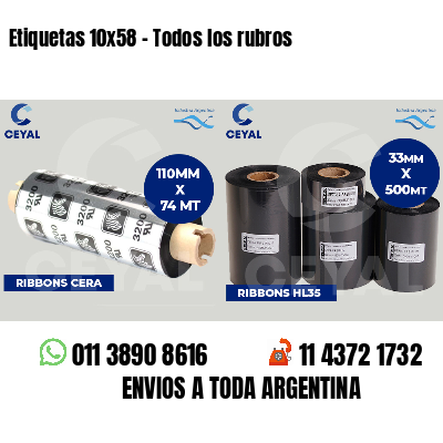 Etiquetas 10x58 - Todos los rubros