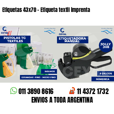 Etiquetas 43x70 - Etiqueta textil imprenta