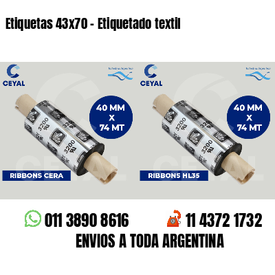 Etiquetas 43x70 - Etiquetado textil