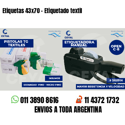 Etiquetas 43x70 - Etiquetado textil