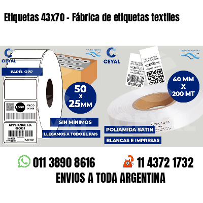 Etiquetas 43x70 - Fábrica de etiquetas textiles