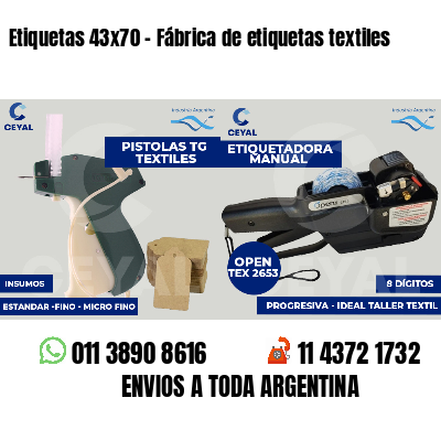 Etiquetas 43x70 - Fábrica de etiquetas textiles