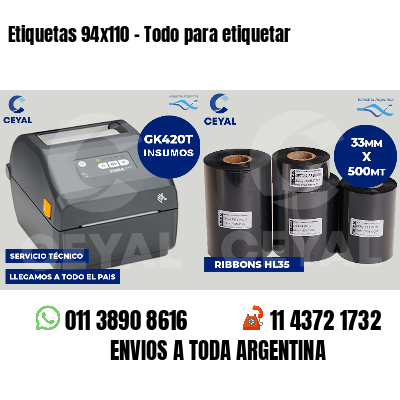Etiquetas 94x110 - Todo para etiquetar