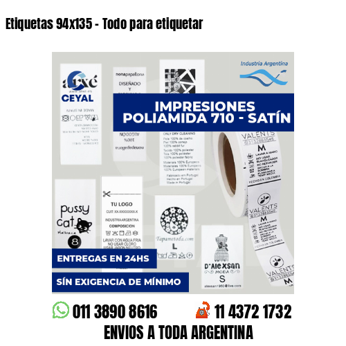 Etiquetas 94x135 - Todo para etiquetar