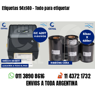Etiquetas 94x140 - Todo para etiquetar