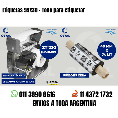 Etiquetas 94x30 - Todo para etiquetar