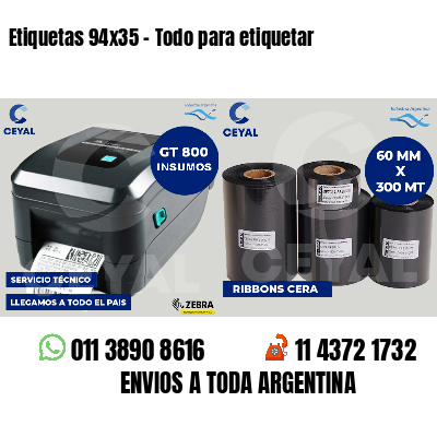 Etiquetas 94x35 - Todo para etiquetar