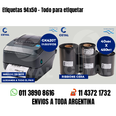 Etiquetas 94x50 - Todo para etiquetar
