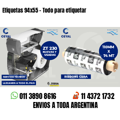 Etiquetas 94x55 - Todo para etiquetar