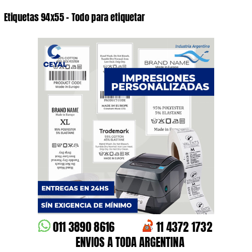 Etiquetas 94x55 - Todo para etiquetar