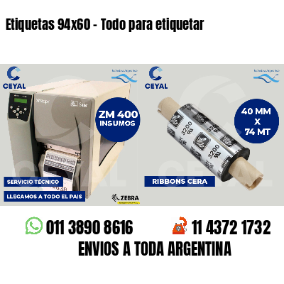 Etiquetas 94x60 - Todo para etiquetar
