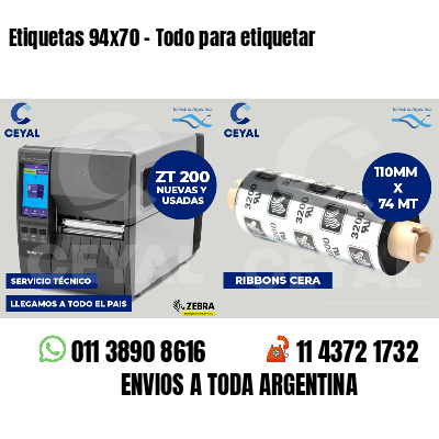 Etiquetas 94x70 - Todo para etiquetar