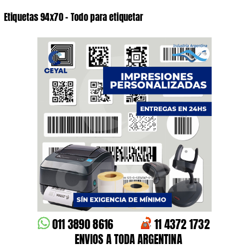 Etiquetas 94x70 - Todo para etiquetar