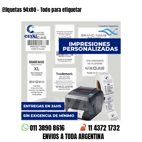 Etiquetas 94x80 - Todo para etiquetar