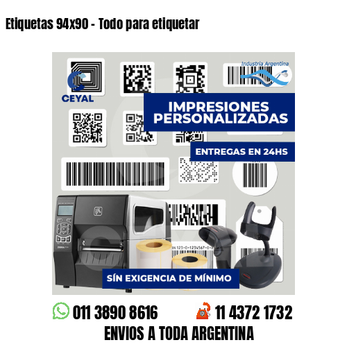 Etiquetas 94x90 - Todo para etiquetar