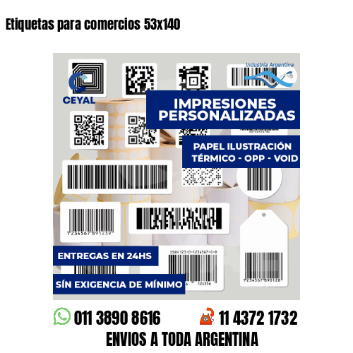 Etiquetas para comercios 53x140