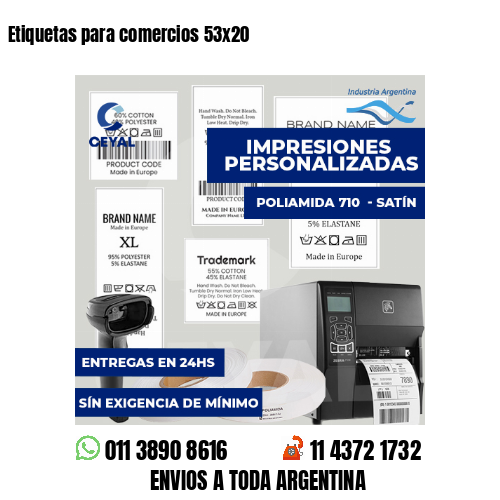 Etiquetas para comercios 53x20