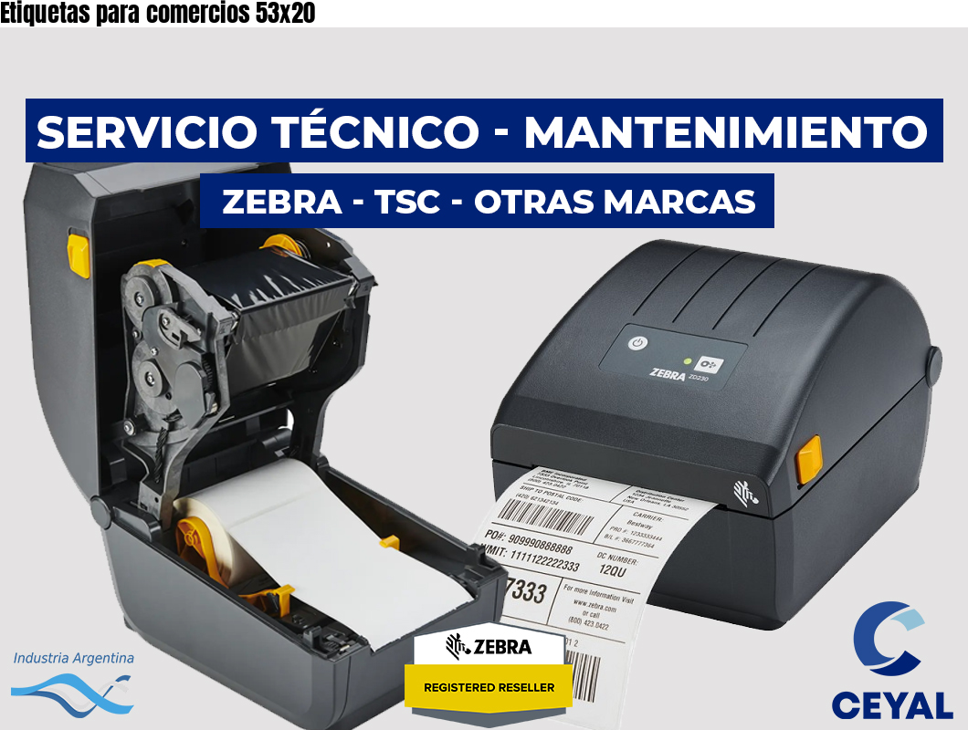 Etiquetas para comercios 53x20