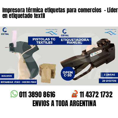 Impresora térmica etiquetas para comercios  - Líder en etiquetado textil