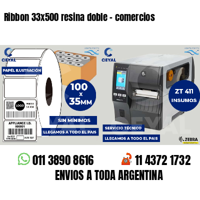 Ribbon 33x500 resina doble - comercios