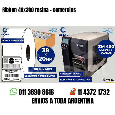 Ribbon 40x300 resina - comercios