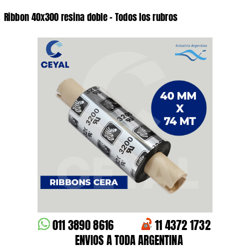 Ribbon 40×300 resina doble – Todos los rubros