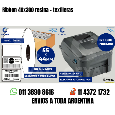 Ribbon 40x300 resina - textileras