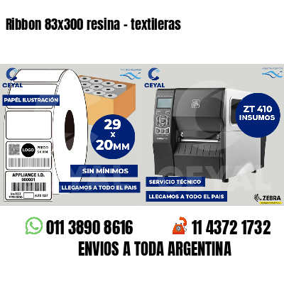 Ribbon 83x300 resina - textileras