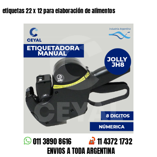 etiquetas 22 x 12 para elaboración de alimentos