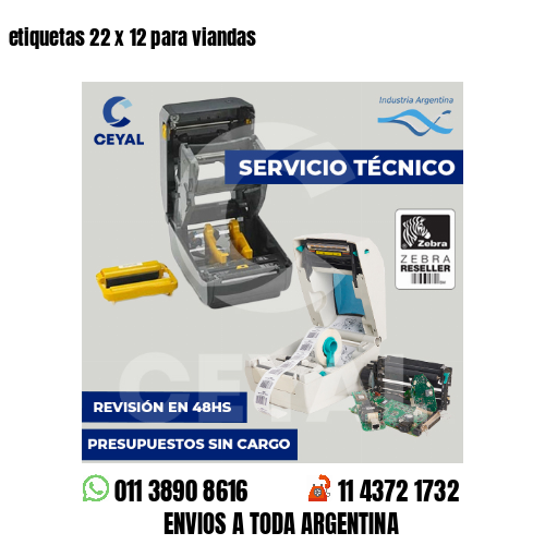 etiquetas 22 x 12 para viandas 