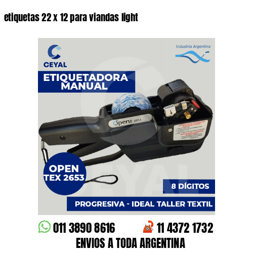 etiquetas 22 x 12 para viandas light 