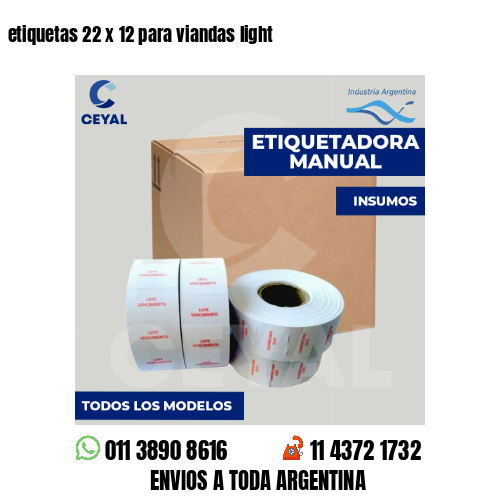 etiquetas 22 x 12 para viandas light 