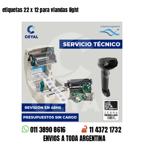 etiquetas 22 x 12 para viandas light 