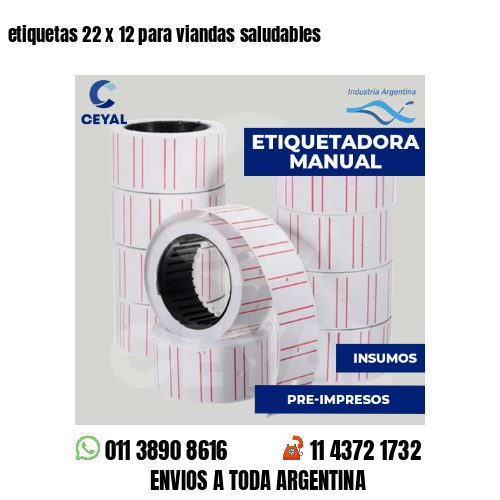 etiquetas 22 x 12 para viandas saludables