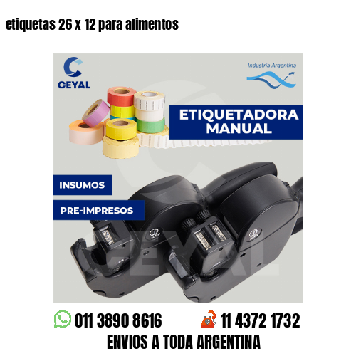 etiquetas 26 x 12 para alimentos