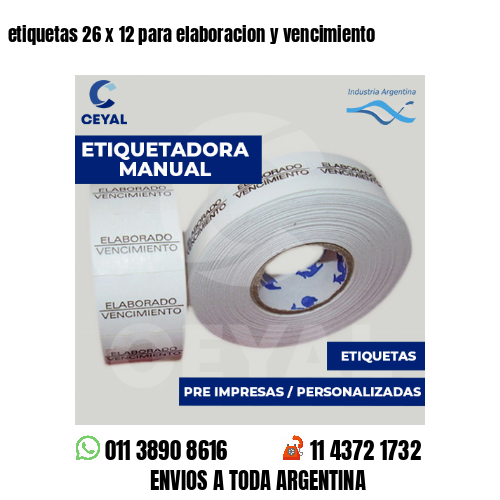 etiquetas 26 x 12 para elaboracion y vencimiento