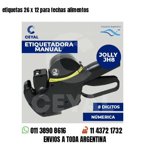 etiquetas 26 x 12 para fechas alimentos