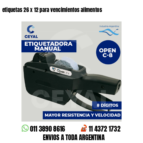 etiquetas 26 x 12 para vencimientos alimentos