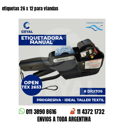 etiquetas 26 x 12 para viandas 