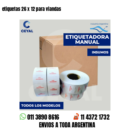 etiquetas 26 x 12 para viandas