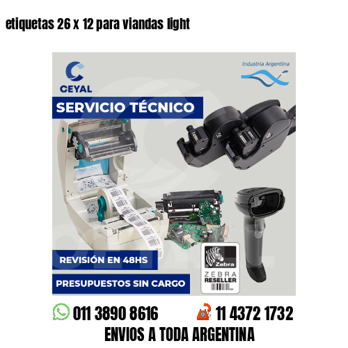 etiquetas 26 x 12 para viandas light 