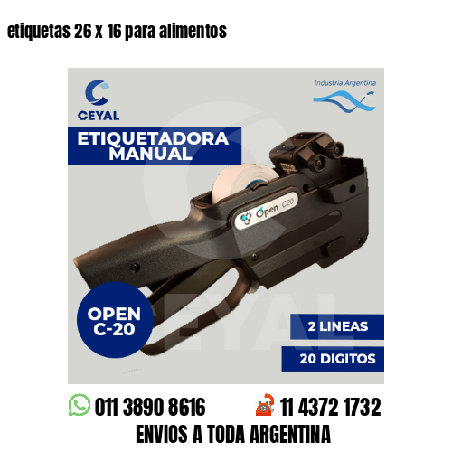 etiquetas 26 x 16 para alimentos