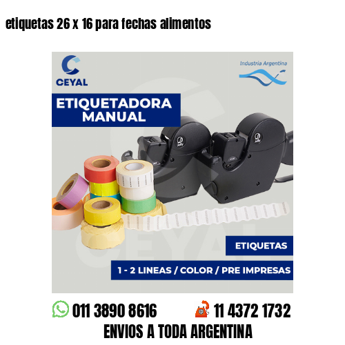 etiquetas 26 x 16 para fechas alimentos