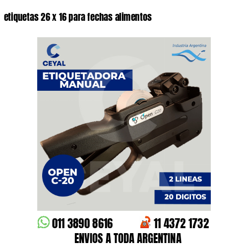 etiquetas 26 x 16 para fechas alimentos