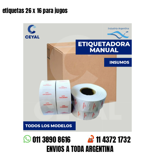 etiquetas 26 x 16 para jugos