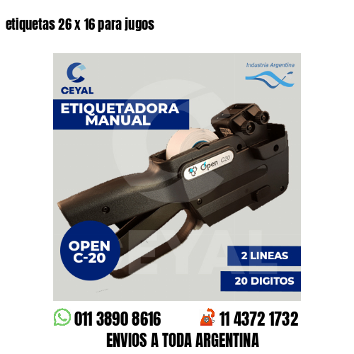 etiquetas 26 x 16 para jugos