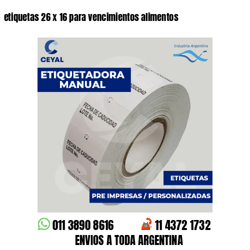 etiquetas 26 x 16 para vencimientos alimentos