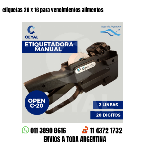 etiquetas 26 x 16 para vencimientos alimentos