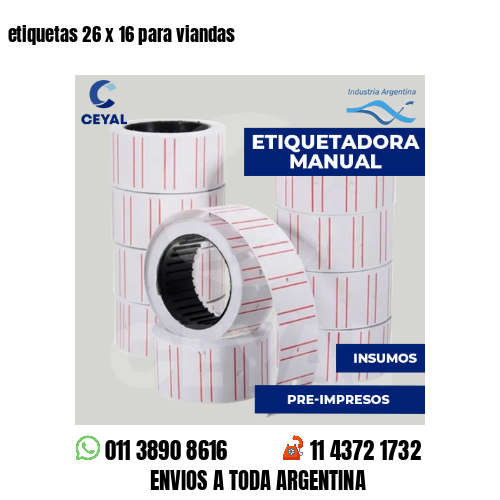 etiquetas 26 x 16 para viandas