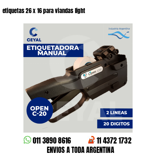 etiquetas 26 x 16 para viandas light 